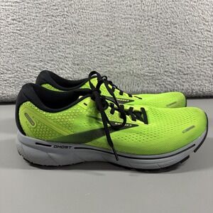 Brooks Ghost 14 Neon Green Mens 10.5 High Visibility Gray Sole Running 2022